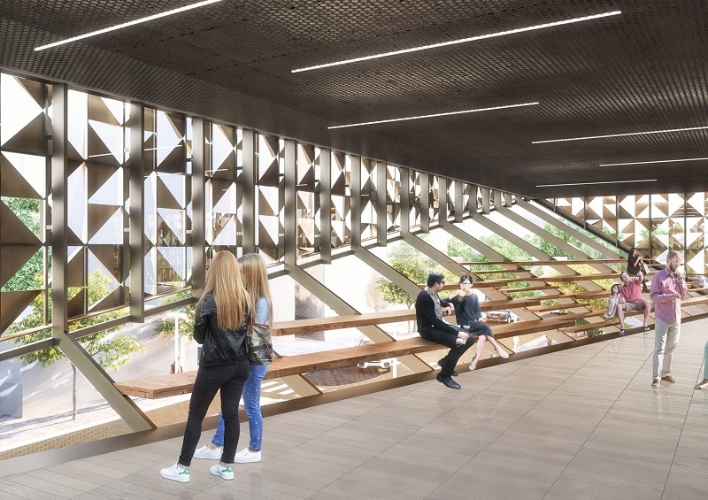 Blloku Cube金色大厦商业空间设计，休息区设计